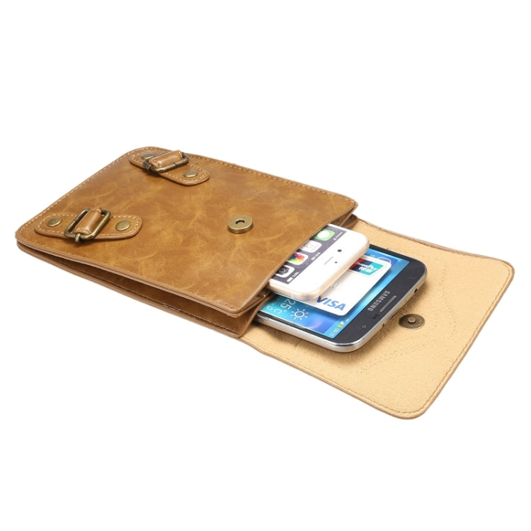 6.3 Inch Universal Fashionable Vertical Crazy Horse Texture Three Layers Multi-function Leather Case / Waist Bag for iPhone 6 Plus & 6S Plus, Galaxy S6 Edge+ / G928 & Note 5 / N920 & A8 / A800 & Note IV / N910 & S6 / G920, Huawei P8 & P7, etc