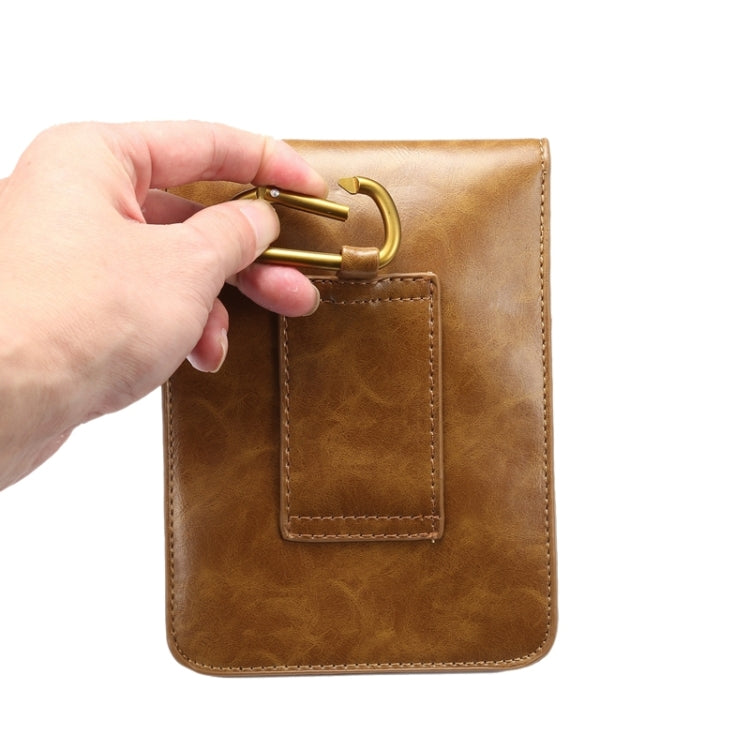 6.3 Inch Universal Fashionable Vertical Crazy Horse Texture Three Layers Multi-function Leather Case / Waist Bag for iPhone 6 Plus & 6S Plus, Galaxy S6 Edge+ / G928 & Note 5 / N920 & A8 / A800 & Note IV / N910 & S6 / G920, Huawei P8 & P7, etc