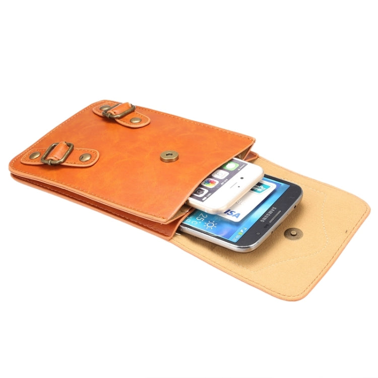 6.3 Inch Universal Fashionable Vertical Crazy Horse Texture Three Layers Multi-function Leather Case / Waist Bag for iPhone 6 Plus & 6S Plus, Galaxy S6 Edge+ / G928 & Note 5 / N920 & A8 / A800 & Note IV / N910 & S6 / G920, Huawei P8 & P7, etc