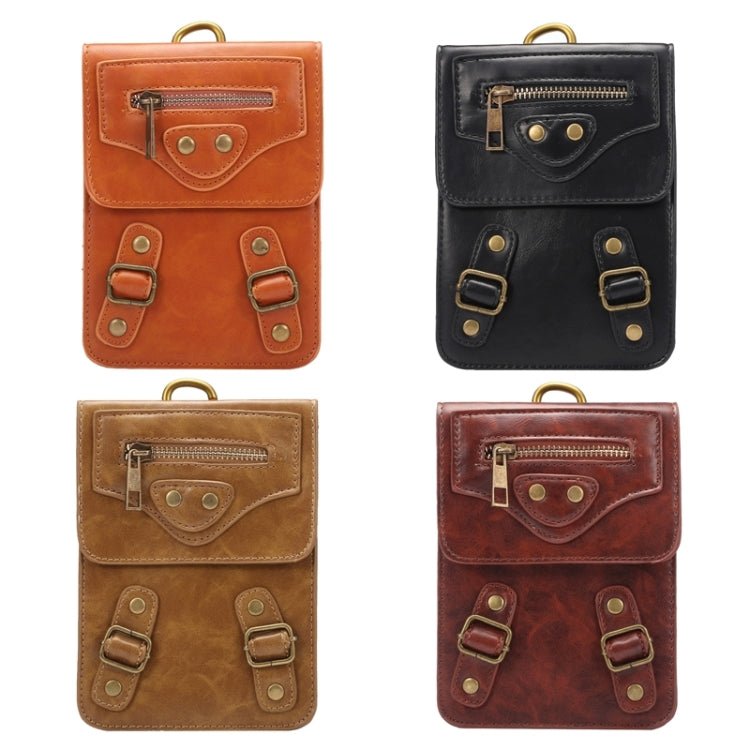 6.3 Inch Universal Fashionable Vertical Crazy Horse Texture Three Layers Multi-function Leather Case / Waist Bag for iPhone 6 Plus & 6S Plus, Galaxy S6 Edge+ / G928 & Note 5 / N920 & A8 / A800 & Note IV / N910 & S6 / G920, Huawei P8 & P7, etc