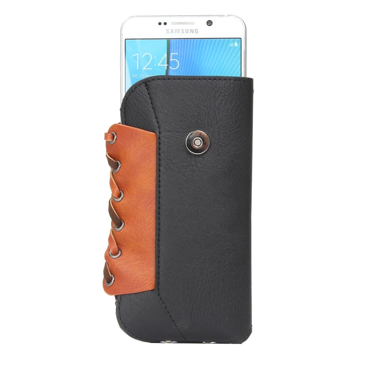 Classical Style Elephant Texture Color Matching Bicolourable Vertical Flip Leather Case Waist Bag with Hanging Buckle for iPhone 6 Plus & 6s Plus, Galaxy S7 / G930 & S7 Edge / G935 & S6 / G920 & S6 Edge / G925, Size: 16 x 9 cm