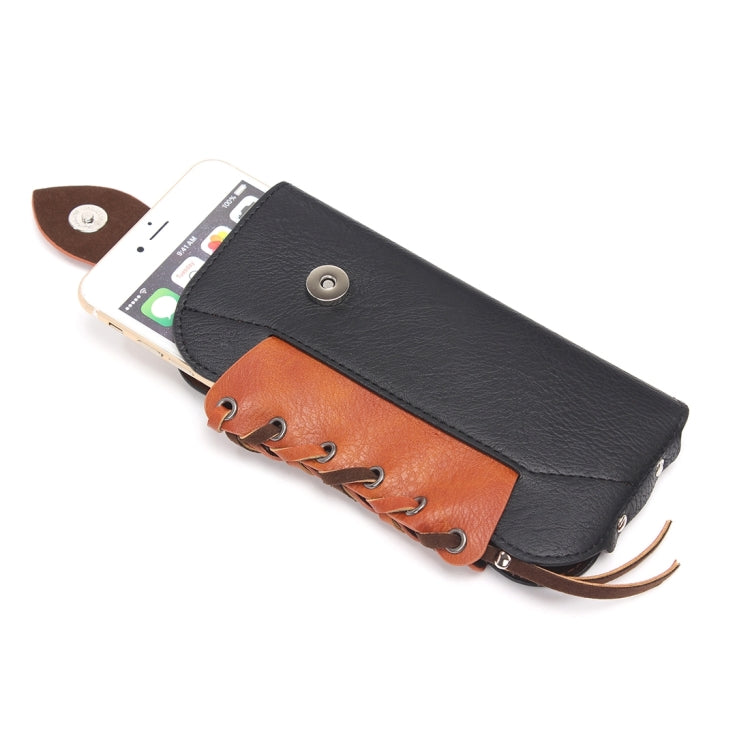 Classical Style Elephant Texture Color Matching Bicolourable Vertical Flip Leather Case Waist Bag with Hanging Buckle for iPhone 6 Plus & 6s Plus, Galaxy S7 / G930 & S7 Edge / G935 & S6 / G920 & S6 Edge / G925, Size: 16 x 9 cm