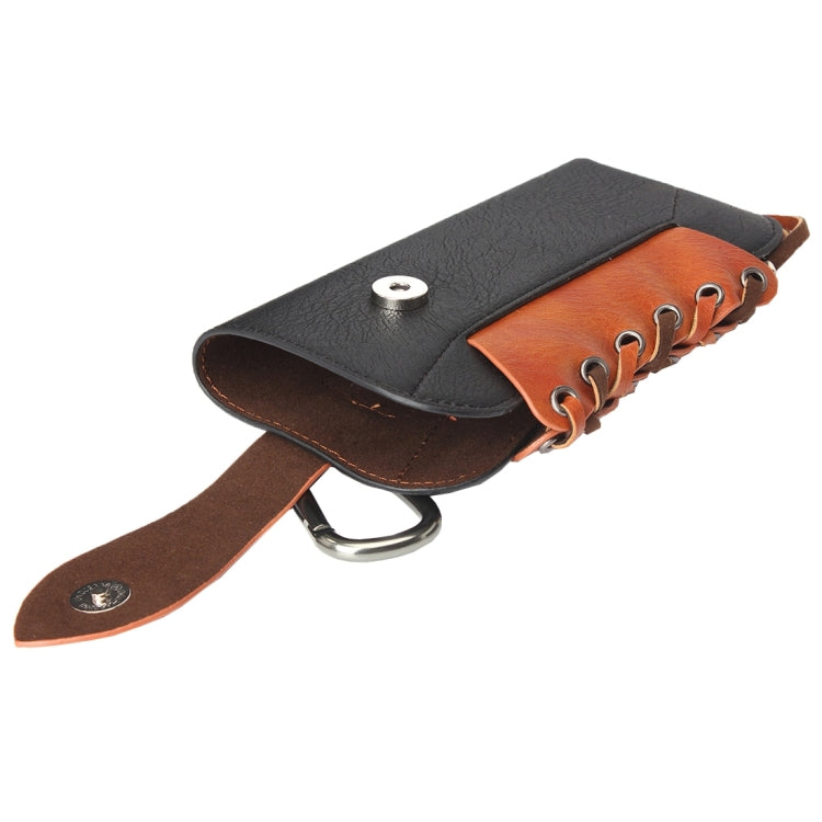 Classical Style Elephant Texture Color Matching Bicolourable Vertical Flip Leather Case Waist Bag with Hanging Buckle for iPhone 6 Plus & 6s Plus, Galaxy S7 / G930 & S7 Edge / G935 & S6 / G920 & S6 Edge / G925, Size: 16 x 9 cm