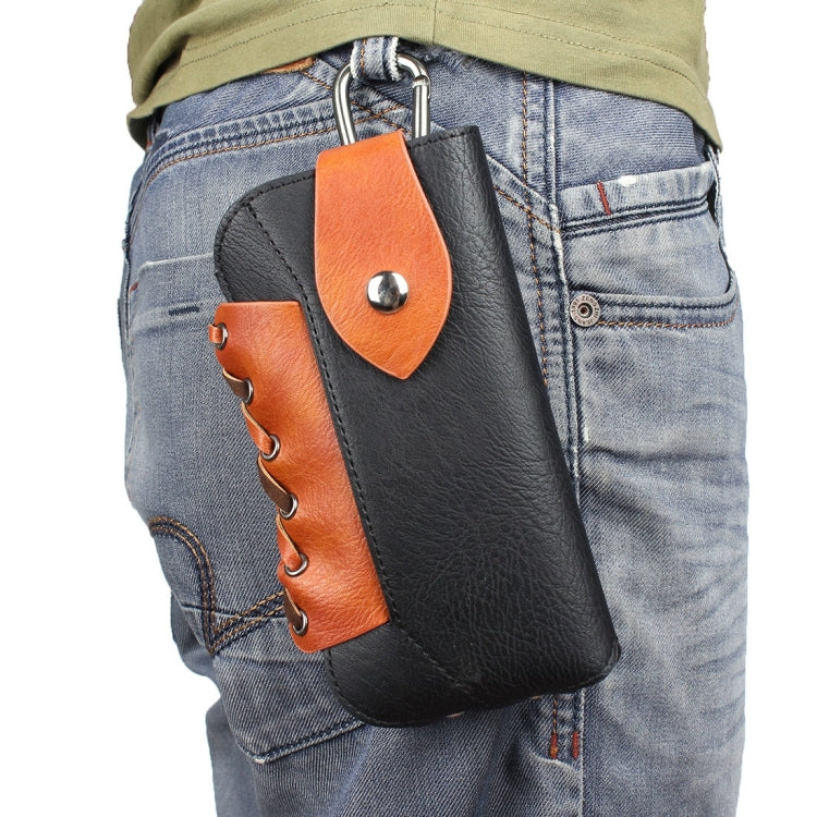 Classical Style Elephant Texture Color Matching Bicolourable Vertical Flip Leather Case Waist Bag with Hanging Buckle for iPhone 6 Plus & 6s Plus, Galaxy S7 / G930 & S7 Edge / G935 & S6 / G920 & S6 Edge / G925, Size: 16 x 9 cm