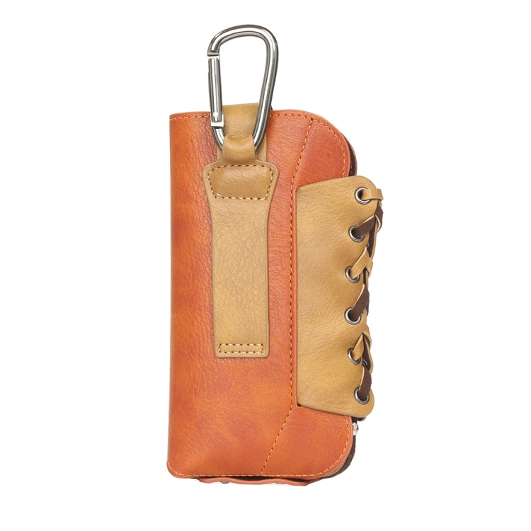 Classical Style Elephant Texture Color Matching Bicolourable Vertical Flip Leather Case Waist Bag with Hanging Buckle for iPhone 6 Plus & 6s Plus, Galaxy S7 / G930 & S7 Edge / G935 & S6 / G920 & S6 Edge / G925, Size: 16 x 9 cm