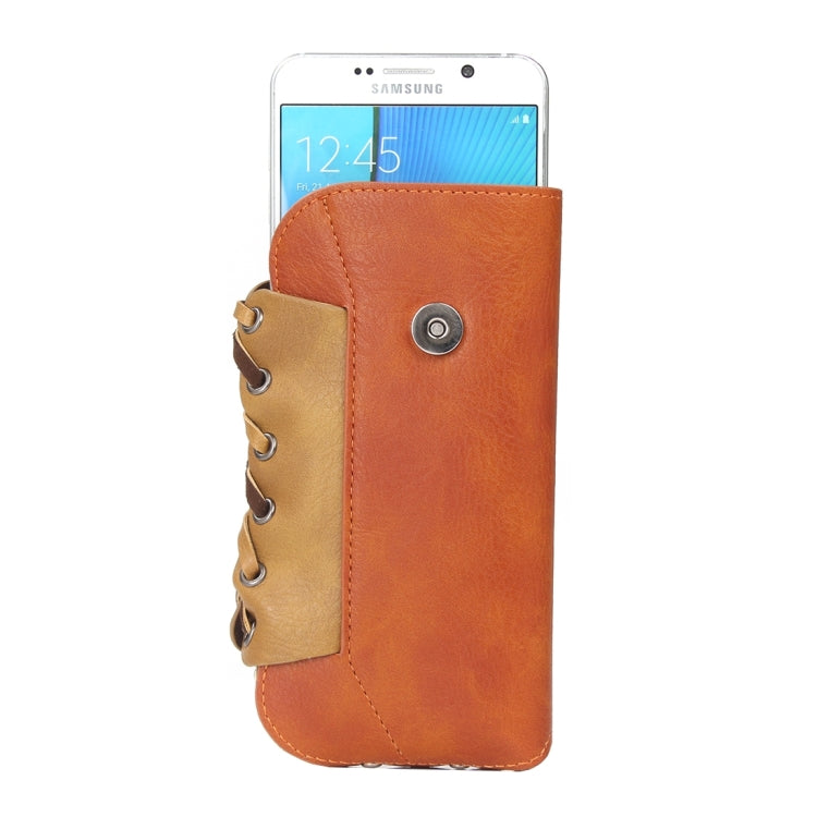 Classical Style Elephant Texture Color Matching Bicolourable Vertical Flip Leather Case Waist Bag with Hanging Buckle for iPhone 6 Plus & 6s Plus, Galaxy S7 / G930 & S7 Edge / G935 & S6 / G920 & S6 Edge / G925, Size: 16 x 9 cm