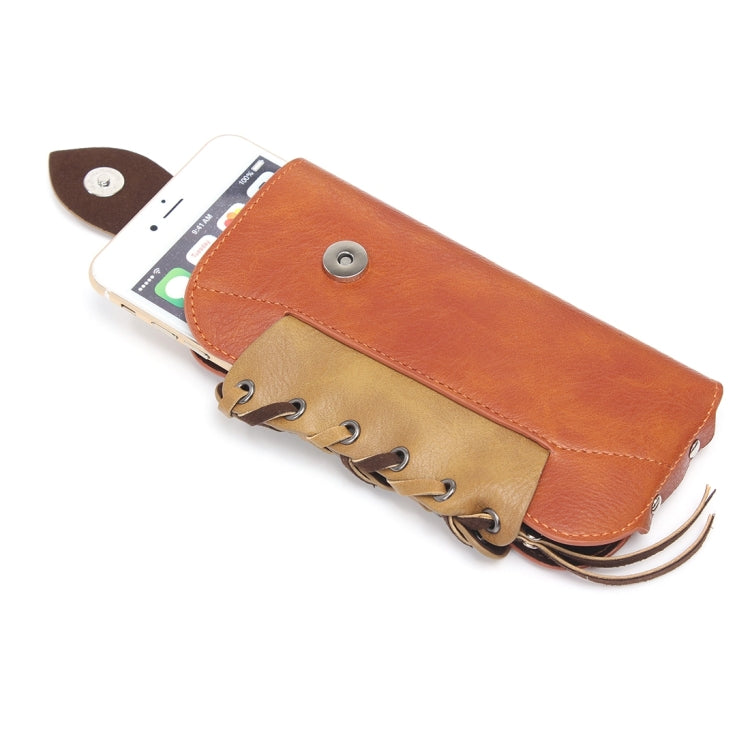 Classical Style Elephant Texture Color Matching Bicolourable Vertical Flip Leather Case Waist Bag with Hanging Buckle for iPhone 6 Plus & 6s Plus, Galaxy S7 / G930 & S7 Edge / G935 & S6 / G920 & S6 Edge / G925, Size: 16 x 9 cm