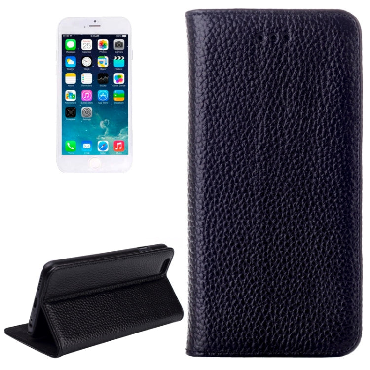 Litchi Texture Horizontal Flip Top-grain Leather Case with Holder for iPhone 6 Plus & 6S Plus