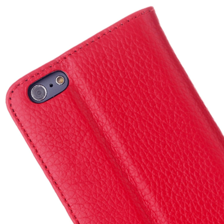 Litchi Texture Horizontal Flip Top-grain Leather Case with Holder for iPhone 6 Plus & 6S Plus