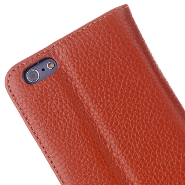 Litchi Texture Horizontal Flip Top-grain Leather Case with Holder for iPhone 6 Plus & 6S Plus