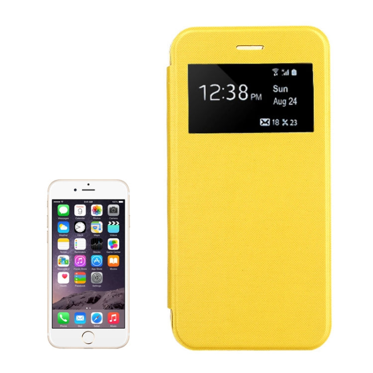 Horizontal Flip Leather Case with Call Display ID for iPhone 6 Plus