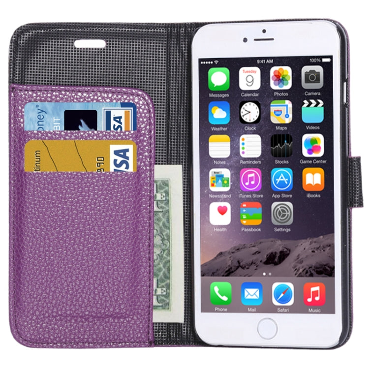 Litchi Texture Leather Case with Card Slots and Holder for iPhone 6 Plus & 6S Plus