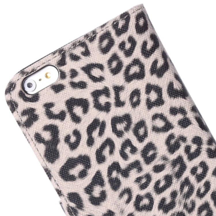 Leopard Print Pattern Horizontal Flip Leather Case with Card Slot and Holder for iPhone 6 Plus & 6S Plus(Grey)