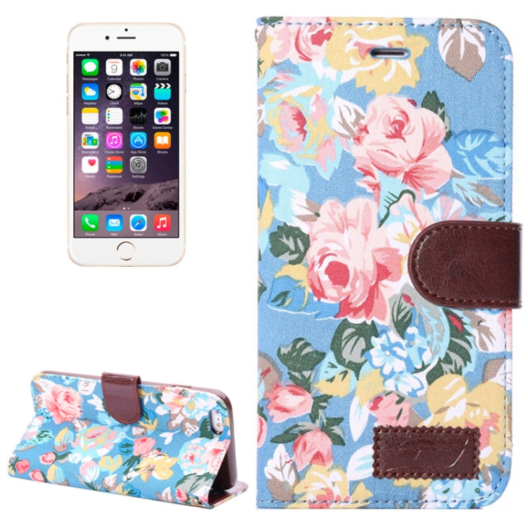 Flowers Pattern Horizontal Flip Leather Case with Card Slots & Holder for iPhone 6 Plus & 6S Plus