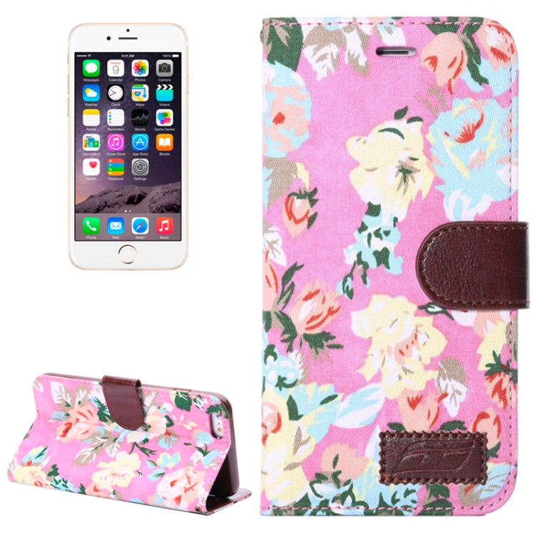 Flowers Pattern Horizontal Flip Leather Case with Card Slots & Holder for iPhone 6 Plus & 6S Plus