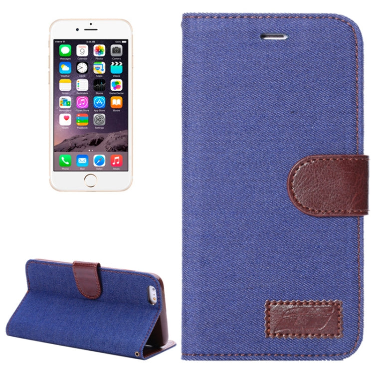 Denim Texture Horizontal Flip Leather Case with Card Slots & Holder for iPhone 6 Plus & 6S Plus
