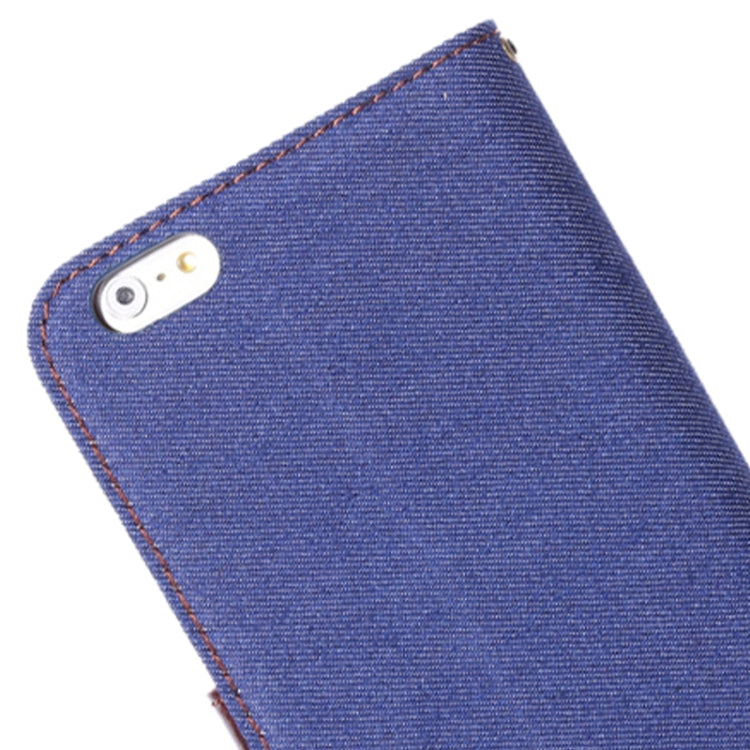Denim Texture Horizontal Flip Leather Case with Card Slots & Holder for iPhone 6 Plus & 6S Plus