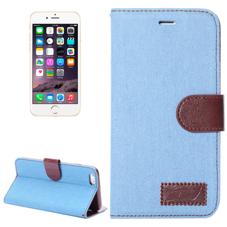 Denim Texture Horizontal Flip Leather Case with Card Slots & Holder for iPhone 6 Plus & 6S Plus