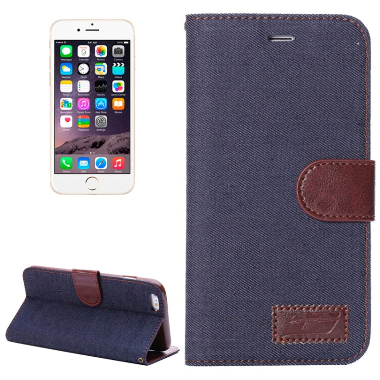 Denim Texture Horizontal Flip Leather Case with Card Slots & Holder for iPhone 6 Plus & 6S Plus