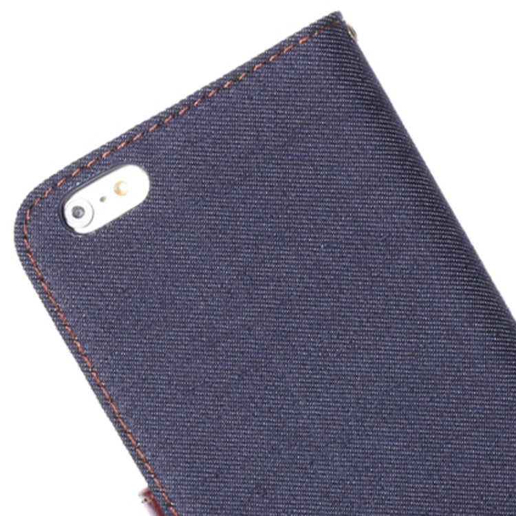 Denim Texture Horizontal Flip Leather Case with Card Slots & Holder for iPhone 6 Plus & 6S Plus