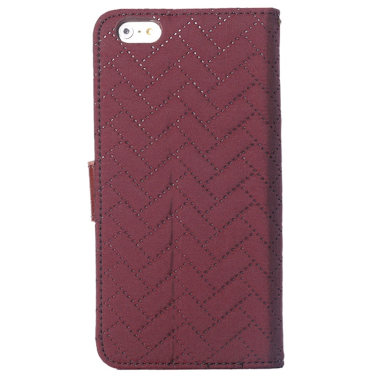 Woven Texture Horizontal Flip Magnetic Buckle Leather Case with Card Slots & Holder for iPhone 6 Plus & 6S Plus