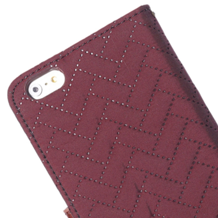Woven Texture Horizontal Flip Magnetic Buckle Leather Case with Card Slots & Holder for iPhone 6 Plus & 6S Plus