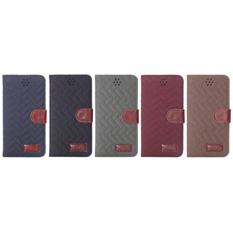 Woven Texture Horizontal Flip Magnetic Buckle Leather Case with Card Slots & Holder for iPhone 6 Plus & 6S Plus