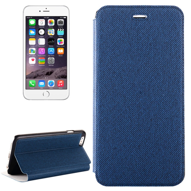Denim Texture Horizontal Flip Leather Case with Holder for iPhone 6 Plus & 6S Plus