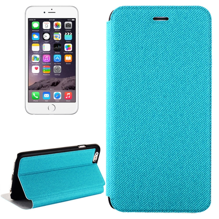 Denim Texture Horizontal Flip Leather Case with Holder for iPhone 6 Plus & 6S Plus