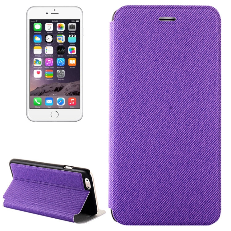Denim Texture Horizontal Flip Leather Case with Holder for iPhone 6 Plus & 6S Plus