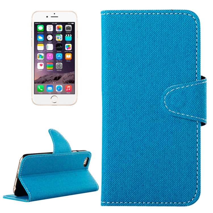 Denim Texture Horizontal Flip Magnetic Buckle Leather Case with Card Slots & Holder for iPhone 6 Plus & 6S Plus