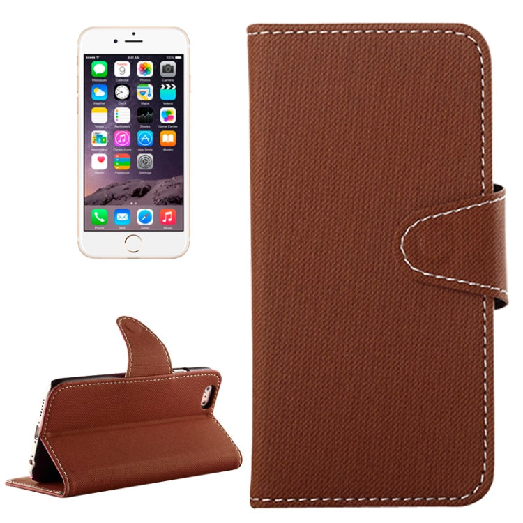 Denim Texture Horizontal Flip Magnetic Buckle Leather Case with Card Slots & Holder for iPhone 6 Plus & 6S Plus