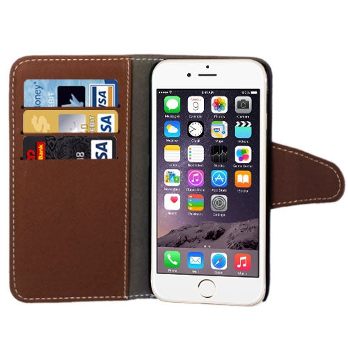 Denim Texture Horizontal Flip Magnetic Buckle Leather Case with Card Slots & Holder for iPhone 6 Plus & 6S Plus
