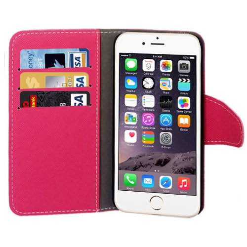 Denim Texture Horizontal Flip Magnetic Buckle Leather Case with Card Slots & Holder for iPhone 6 Plus & 6S Plus