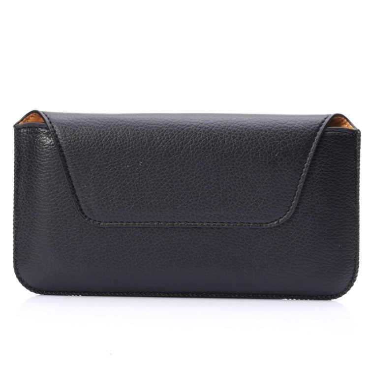 Universal Litchi Texture Horizontal Style Waist Bag Leather Case for iPhone 8 Plus & 7 Plus  , iPhone 6 Plus, iPhone 6S Plus, Galaxy S7 Edge / S6 edge Plus / A8 / Note 5 / Note 4 / Note III / N9000 / N7100(Black)
