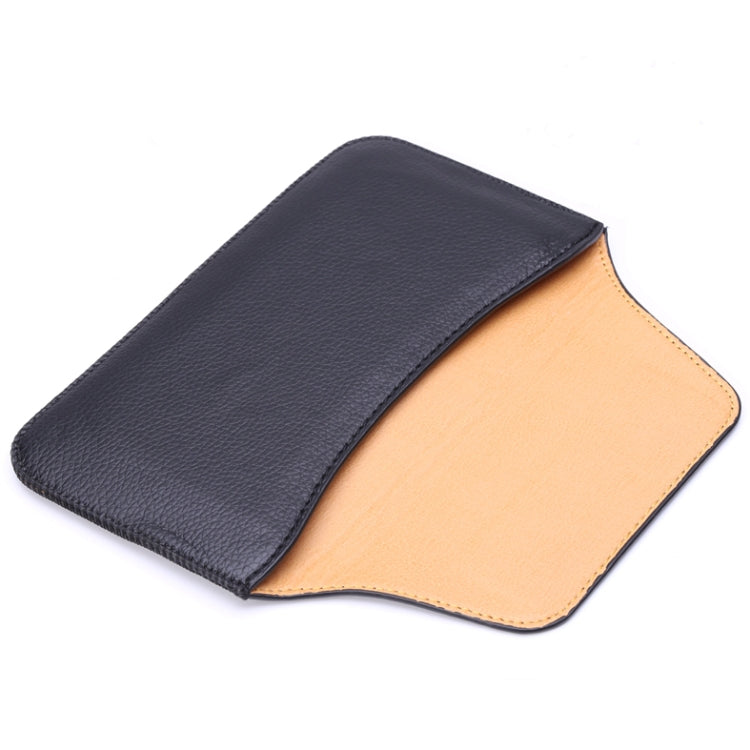 Universal Litchi Texture Horizontal Style Waist Bag Leather Case for iPhone 8 Plus & 7 Plus  , iPhone 6 Plus, iPhone 6S Plus, Galaxy S7 Edge / S6 edge Plus / A8 / Note 5 / Note 4 / Note III / N9000 / N7100(Black)