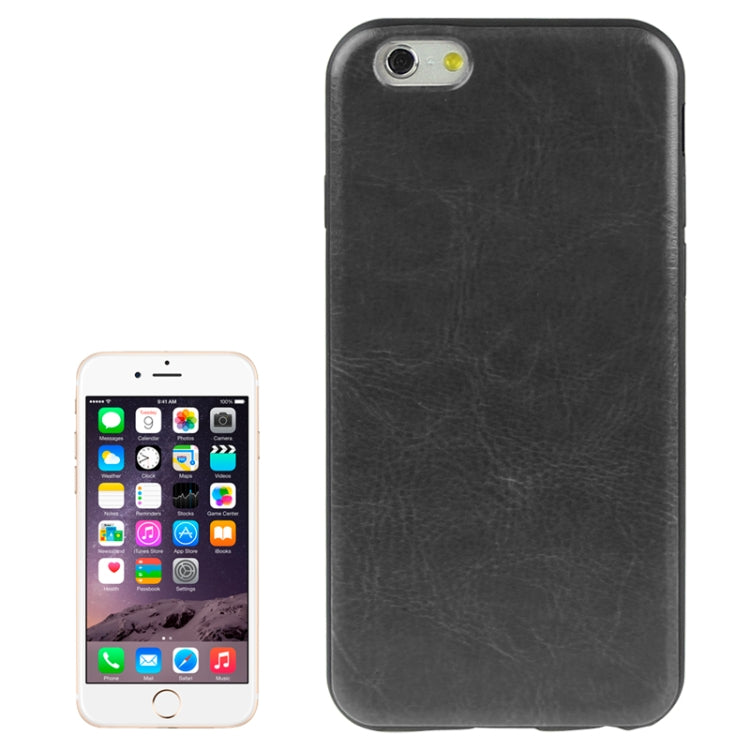 Crazy Horse Texture Leather Skinning Silicone Case for iPhone 6 Plus