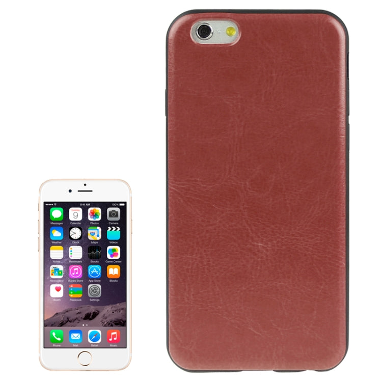 Crazy Horse Texture Leather Skinning Silicone Case for iPhone 6 Plus