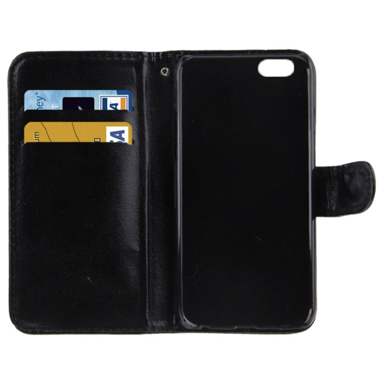 Sheepskin Texture Horizontal Flip Magnetic Button Leather Case with Card Slot & Holder for iPhone 6 Plus & 6S Plus(Black)