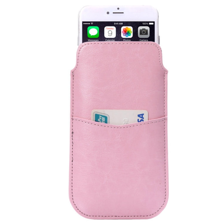 Crazy Horse Texture Leather Case Pocket Pouch Sleeve Bag with Pull Up Tab & Card Slot for iPhone 6 Plus & 6S Plus, Galaxy Note 5 / Note 4 / Note 3