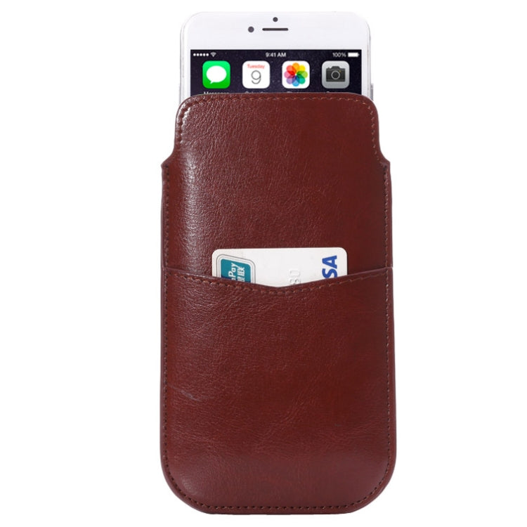 Crazy Horse Texture Leather Case Pocket Pouch Sleeve Bag with Pull Up Tab & Card Slot for iPhone 6 Plus & 6S Plus, Galaxy Note 5 / Note 4 / Note 3
