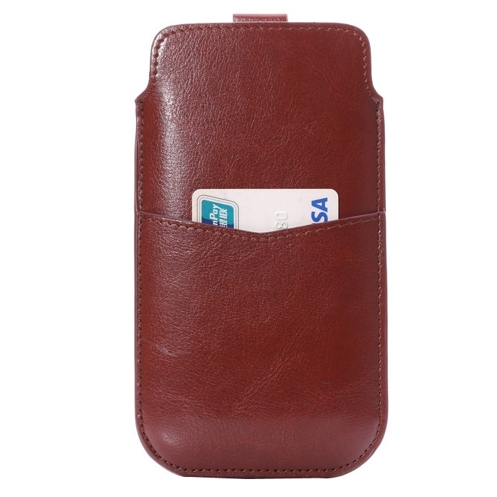 Crazy Horse Texture Leather Case Pocket Pouch Sleeve Bag with Pull Up Tab & Card Slot for iPhone 6 Plus & 6S Plus, Galaxy Note 5 / Note 4 / Note 3