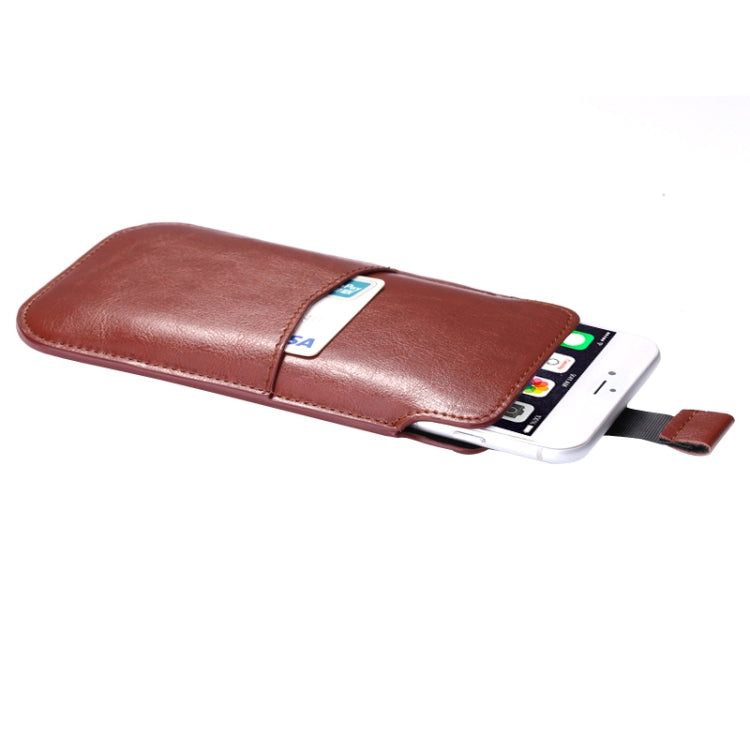 Crazy Horse Texture Leather Case Pocket Pouch Sleeve Bag with Pull Up Tab & Card Slot for iPhone 6 Plus & 6S Plus, Galaxy Note 5 / Note 4 / Note 3