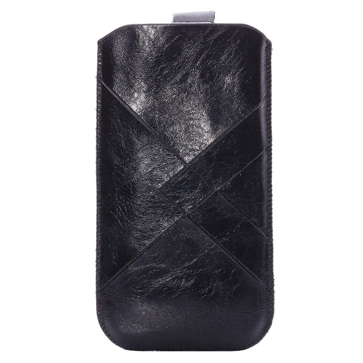 Shiny Coating Sheepskin Vertical Style Soft Leather Case Pocket Pouch Sleeve Bag with Pull Up Tab for iPhone 6 Plus & 6S Plus, Galaxy Note 5 / Note 4 / Note 3