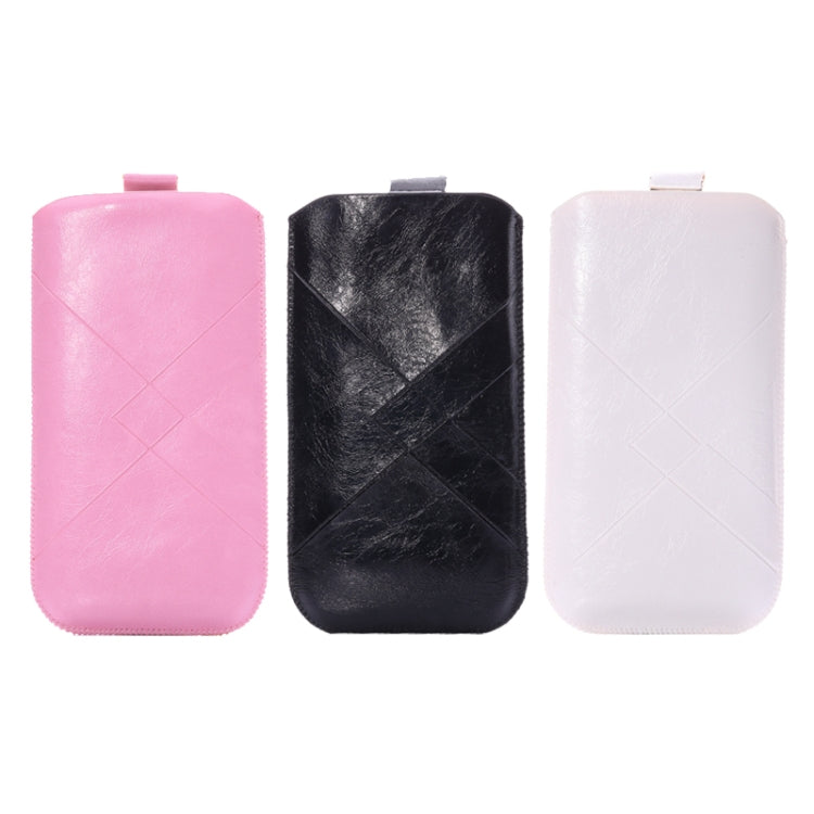 Shiny Coating Sheepskin Vertical Style Soft Leather Case Pocket Pouch Sleeve Bag with Pull Up Tab for iPhone 6 Plus & 6S Plus, Galaxy Note 5 / Note 4 / Note 3