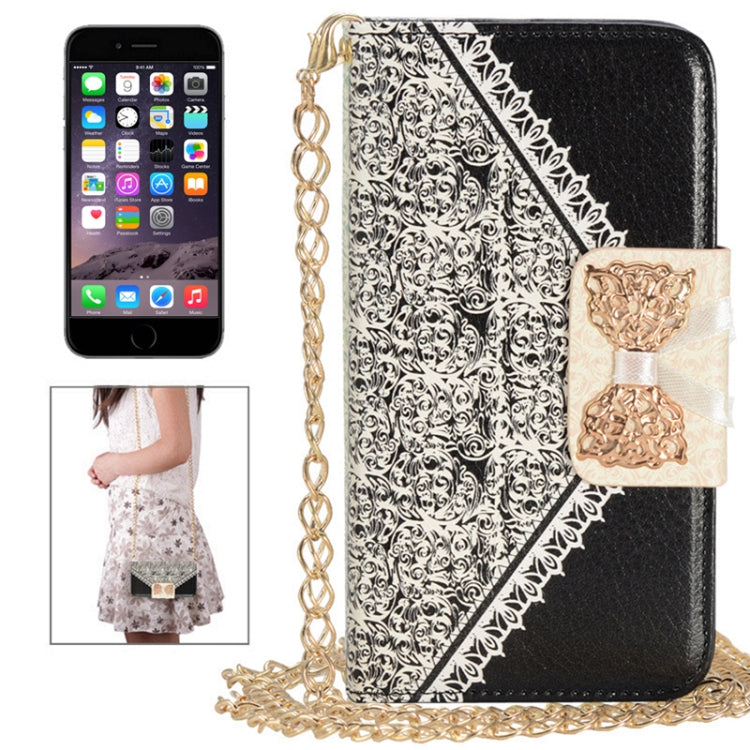 Bowknot Wallet Style Leather Case with Chain and Card Slots for iPhone 6 Plus & 6S Plus