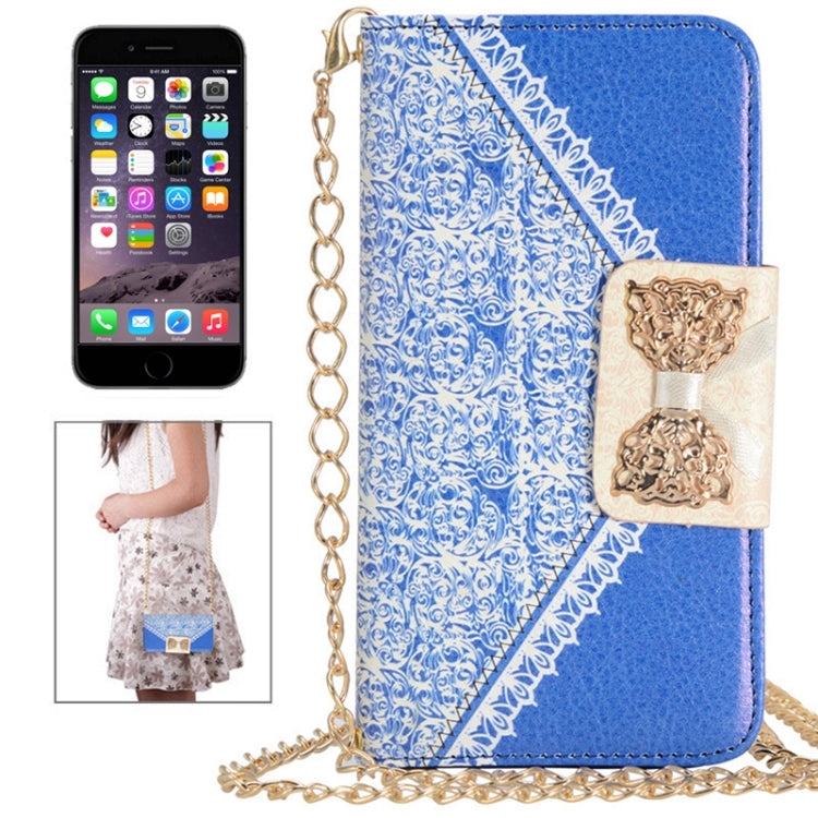 Bowknot Wallet Style Leather Case with Chain and Card Slots for iPhone 6 Plus & 6S Plus