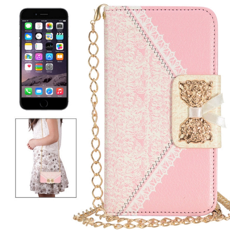 Bowknot Wallet Style Leather Case with Chain and Card Slots for iPhone 6 Plus & 6S Plus