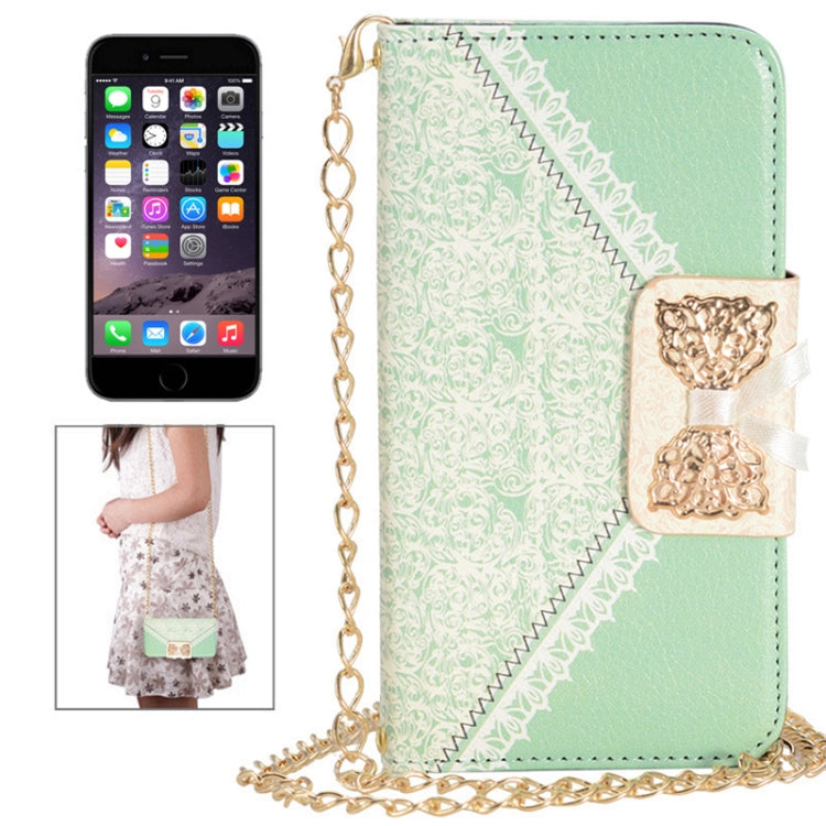 Bowknot Wallet Style Leather Case with Chain and Card Slots for iPhone 6 Plus & 6S Plus
