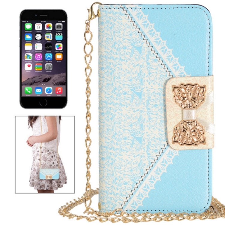 Bowknot Wallet Style Leather Case with Chain and Card Slots for iPhone 6 Plus & 6S Plus